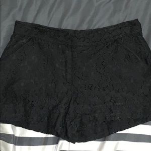 Black lace shorts